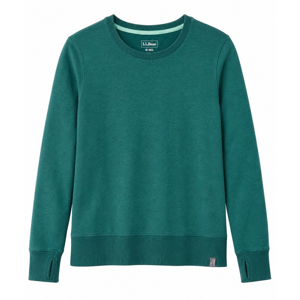 L.L.Bean Teal Crewneck Pullover Sweatshirt Womens Medium - Picture 1 of 17